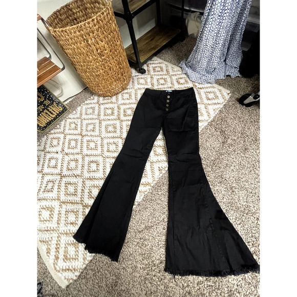 Show Me Your MuMu Denim - MUMU Blue Flare Black Jeans Sz 30